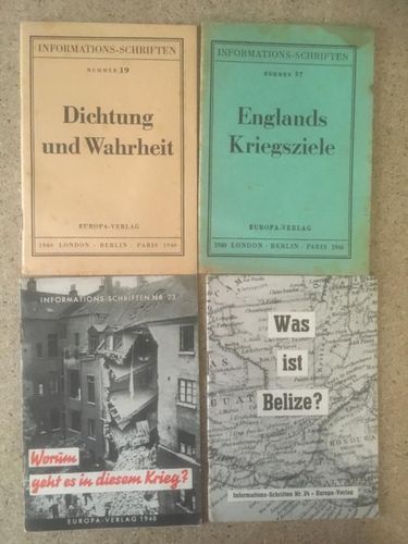 o.A.:: 4 Ausgaben Informations-Schriften aus dem Europa-Verlag 1940