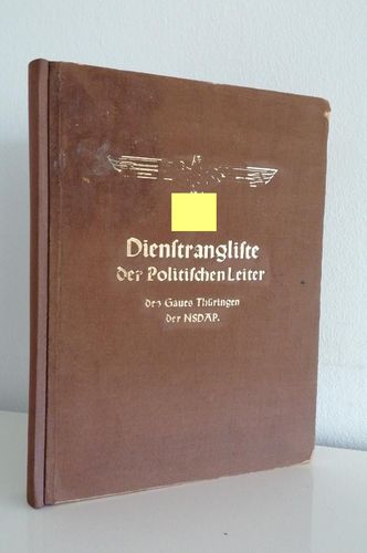 Dienstrangliste der Politischen Leiter des Gaues Thüringen der NSDAP